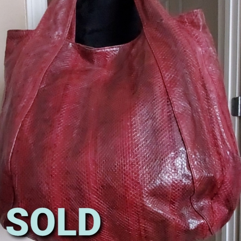 Beirn Snakeskin Large Hobo Shoulder Bag